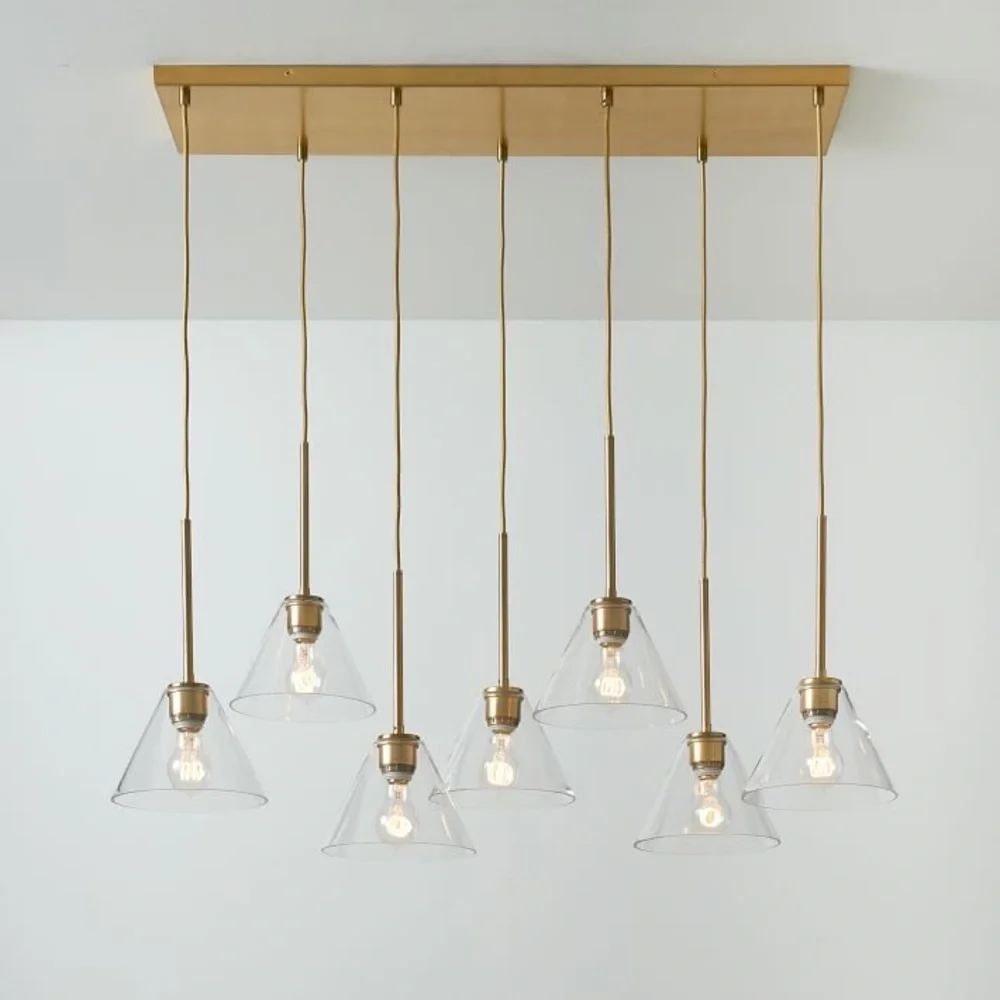 Build Your Own - Sculptural Glass 7-Light Chandelier Finishing : polished nickel